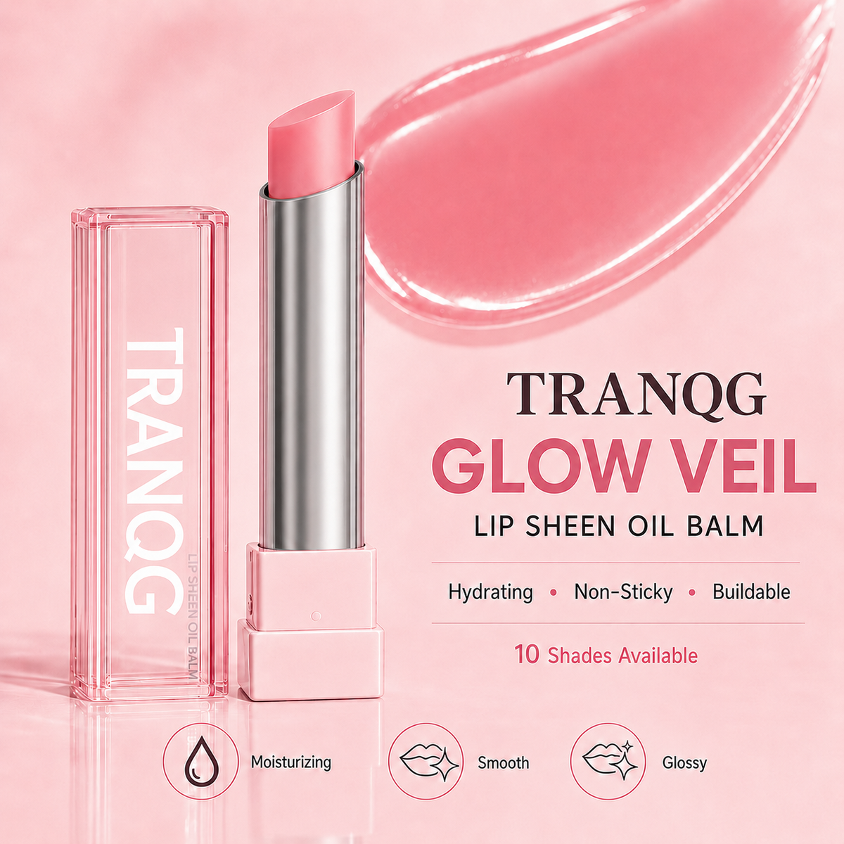 🔥Last Day Buy 1 Get 1 Free|TRANQG GLOW VEIL LIP SHEEN OIL BALM