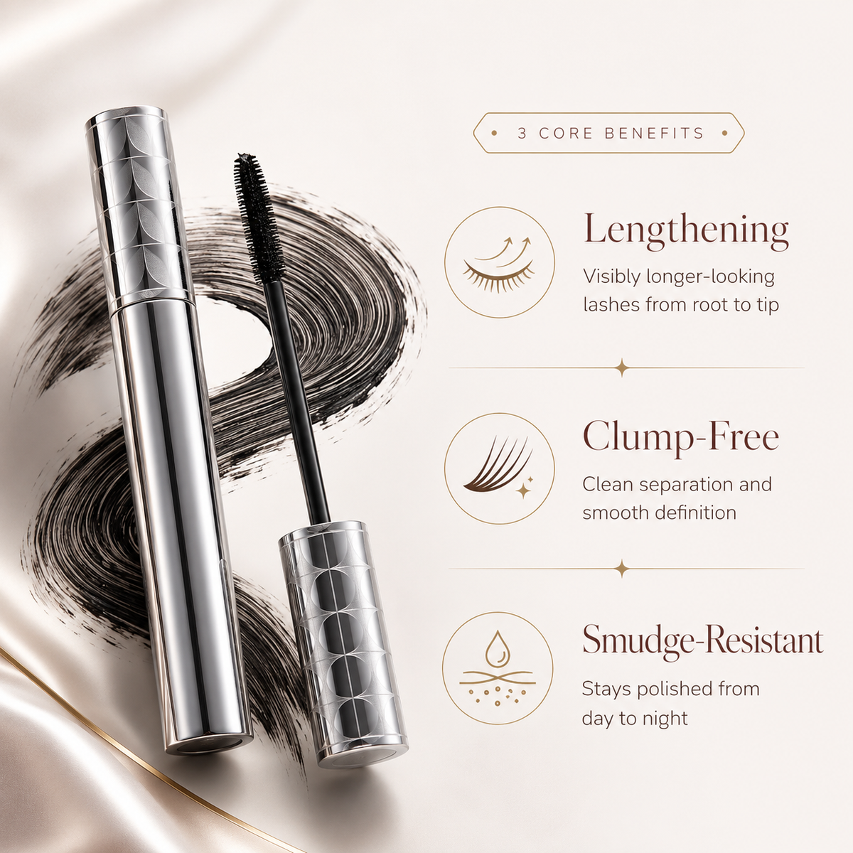 Lengthening & Volumizing Mascara – Clump-Free Lashes