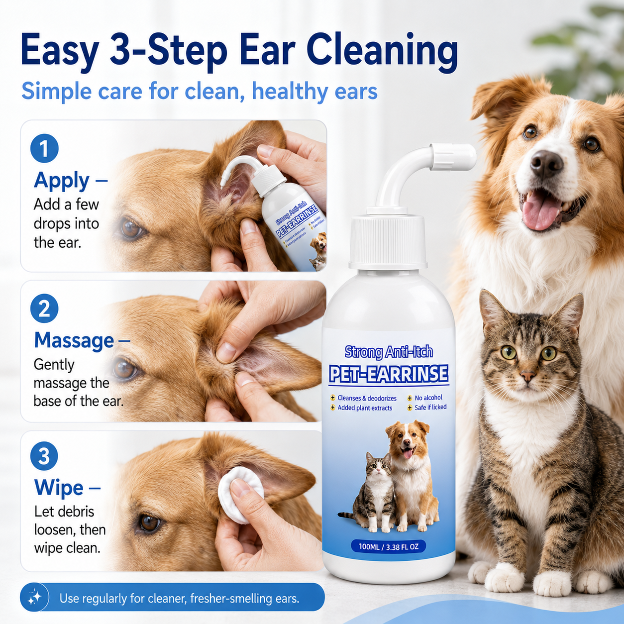 👩‍⚕️Celsiora® Pet Ear Cleansing Solution✅ FDA Approved🐶 🐈️