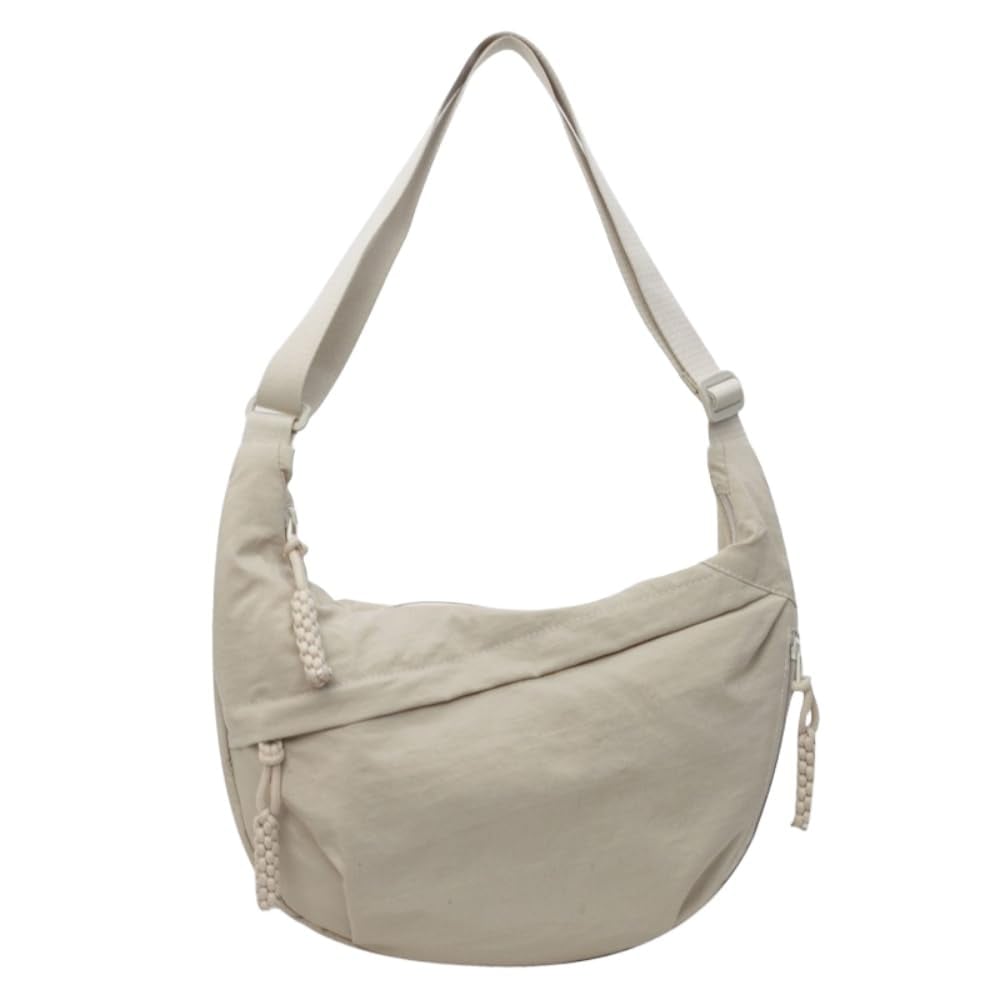 Women's Fashion Plain Color Nylon Crossbody Bag