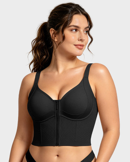 Anti-Gravity™ Zip-Front Shaping Longline Bra