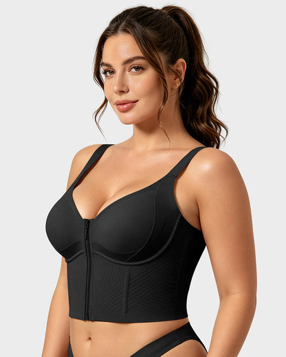 Anti-Gravity™ Zip-Front Shaping Longline Bra