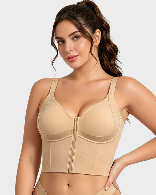 Anti-Gravity™ Zip-Front Shaping Longline Bra