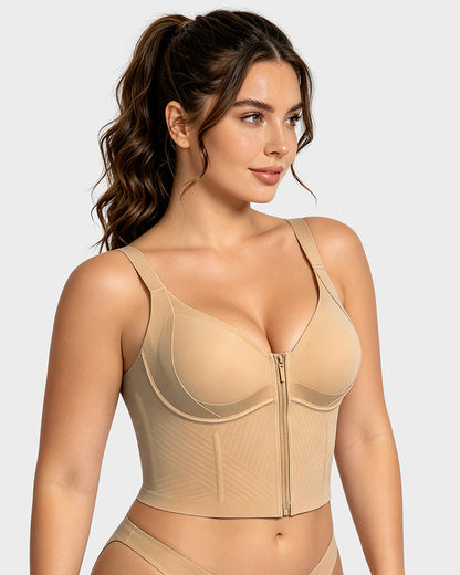 Anti-Gravity™ Zip-Front Shaping Longline Bra