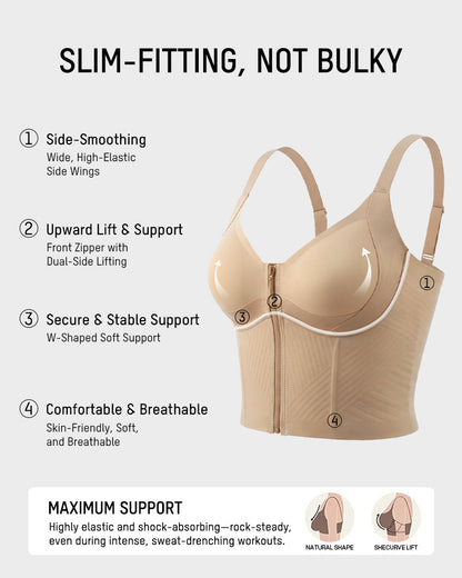 Anti-Gravity™ Zip-Front Shaping Longline Bra