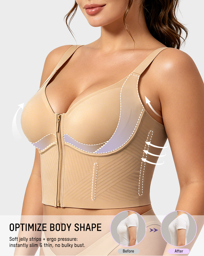 Anti-Gravity™ Zip-Front Shaping Longline Bra