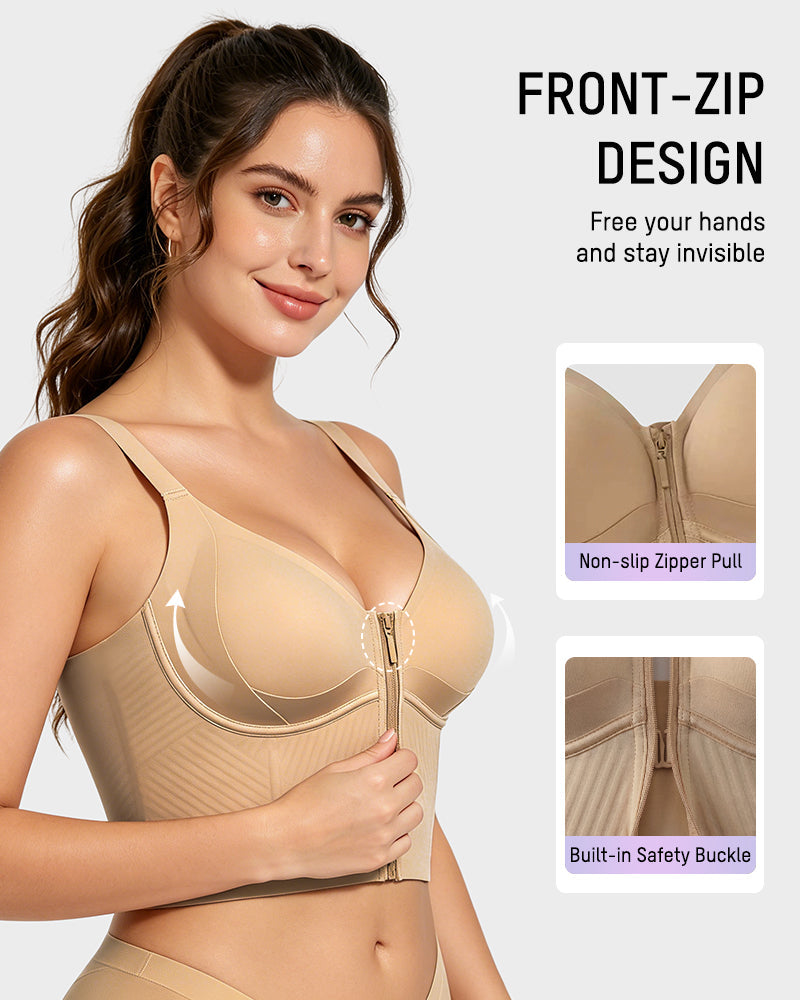 Anti-Gravity™ Zip-Front Shaping Longline Bra