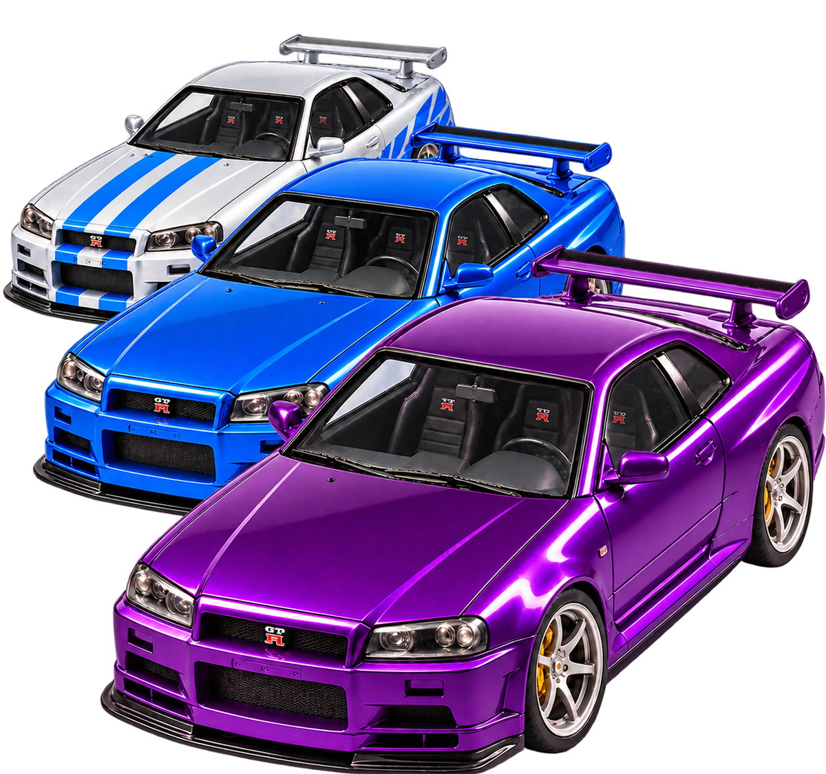 Capo GTR SkyLine GT-R R34 Drift Car Model Building kits 1/12 Scale 2.4Ghz