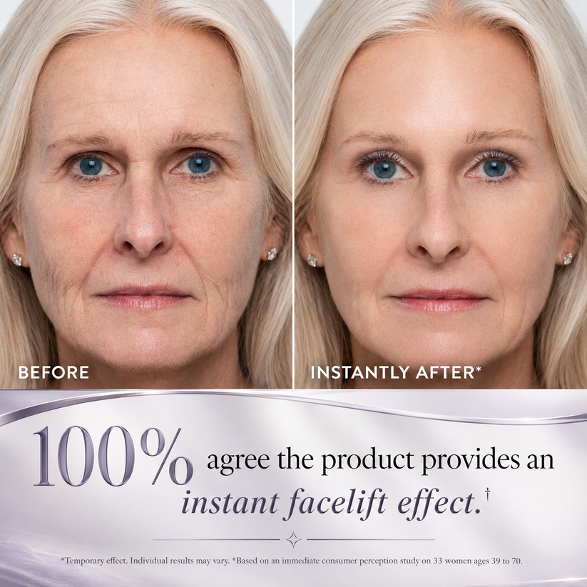 Before and after appearance of smoother-looking skin