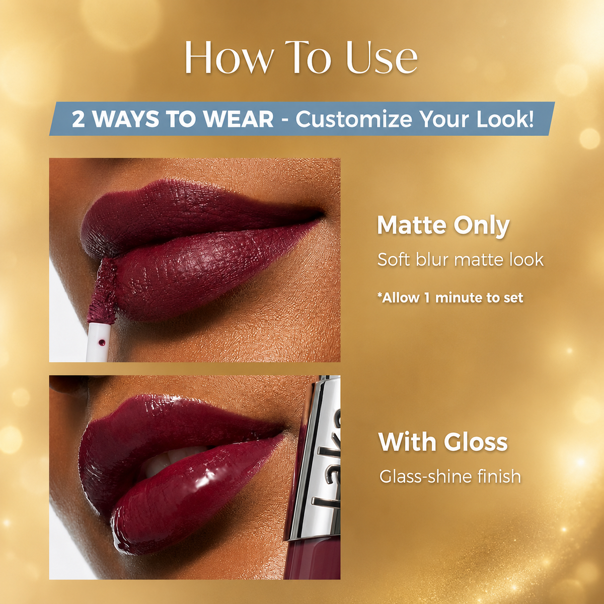 🔆Perfect Twin Lip — Dual-Ended Liquid Lipstick with Velvet Matte Color and Glossy Shine