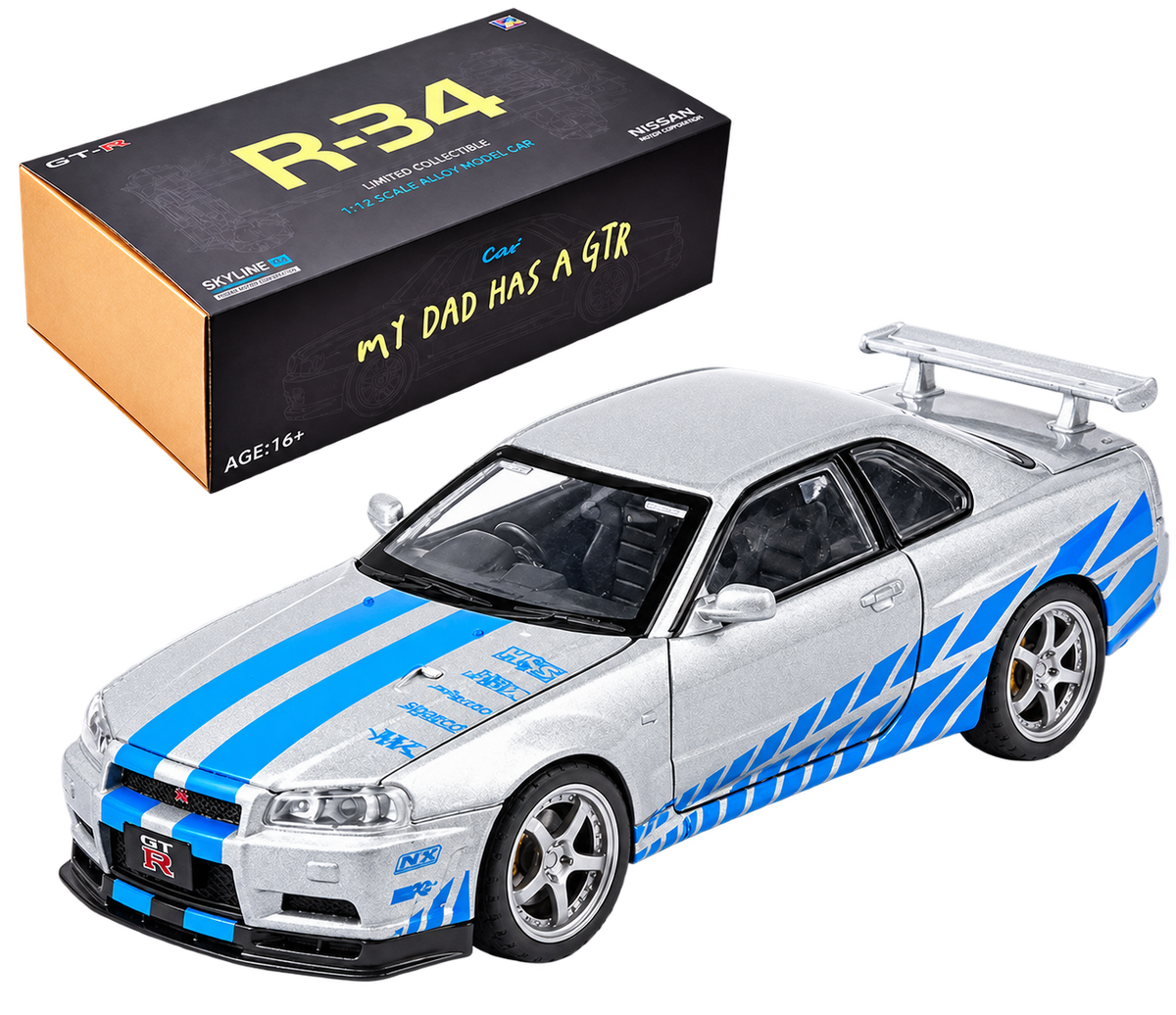 Capo GTR SkyLine GT-R R34 Drift Car Model Building kits 1/12 Scale 2.4Ghz